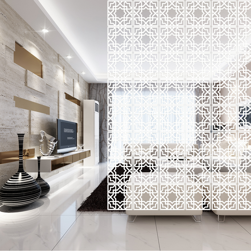 12pcs White Hanging Screens Living Room Dividers Curtain Partition