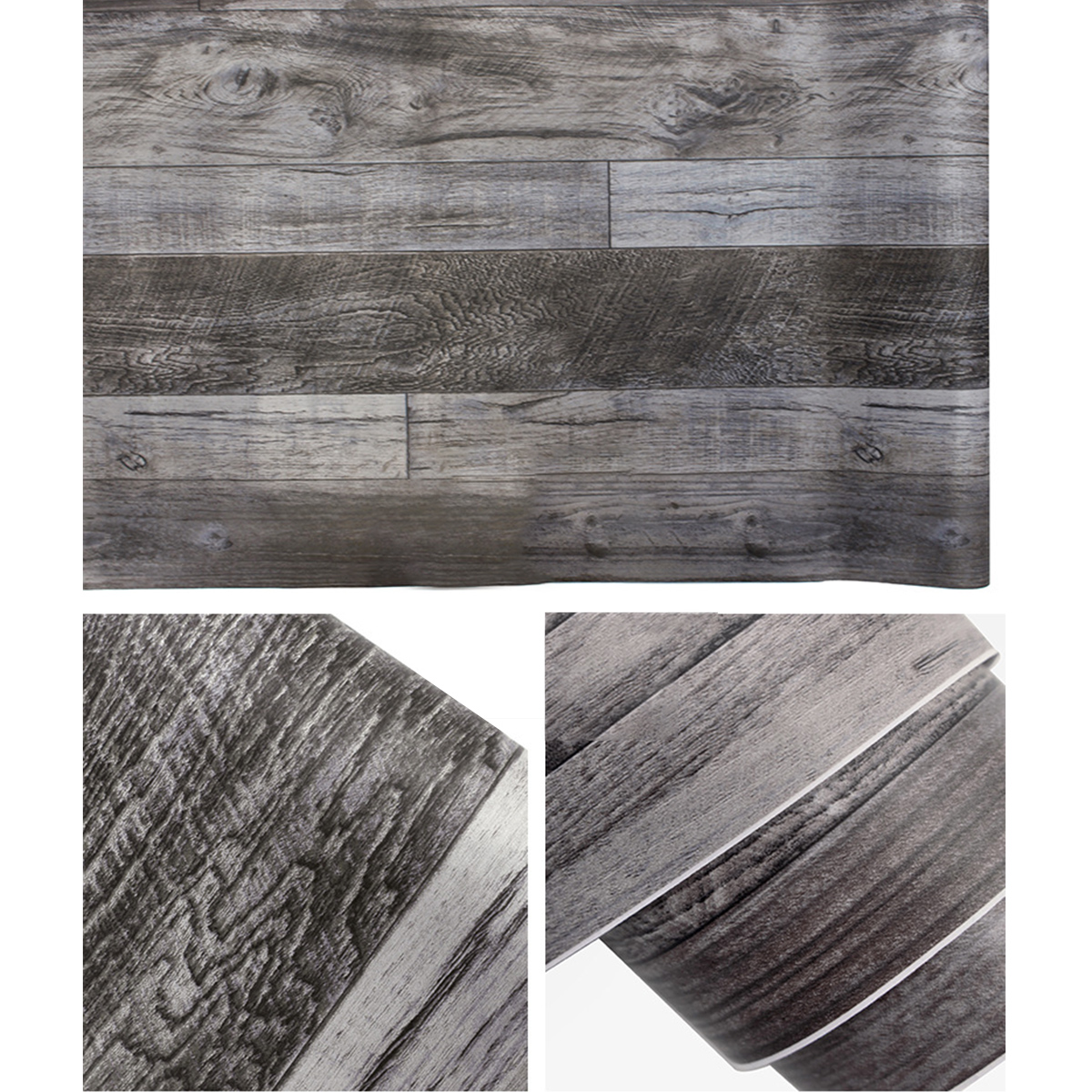 Wood Grain Floor Contact Paper Covering PVC Decorative Wallpaper Stickers O4S6