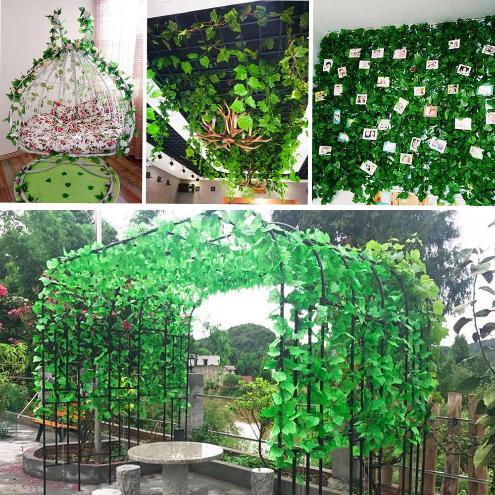 12pcs Artificial Hanging Ivy Leaf Garland Plants Vine Fake 